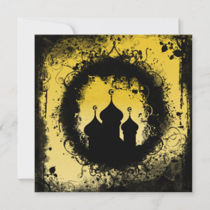 Grunge-Goth Gold und Black Ramadan Moschee Einladung