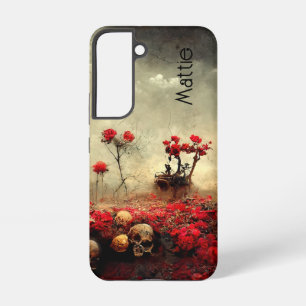 Grunge Goth Rote Rosen und Skull Garden Samsung Galaxy Hülle