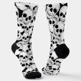 Grunge Goth Skeleton Skulls Gemustert Socken