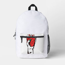 Grunge Gothic Hand Holding Heart Wallet Bedruckter Rucksack