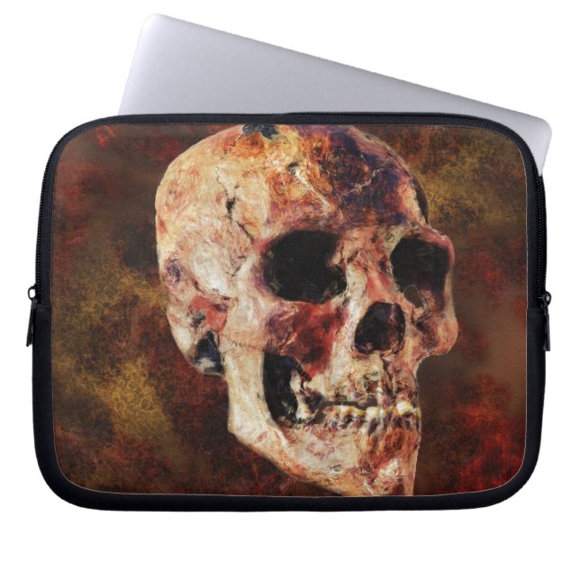 Grunge Gothic Skull - Beängstigender Halloween-Hor Laptopschutzhülle (Vorderseite)
