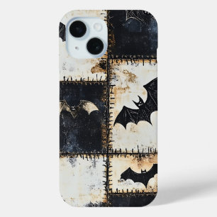 Grunge-Gotik-Fledermäuse- und Totenkopf-Denim-Must Case-Mate iPhone Hülle