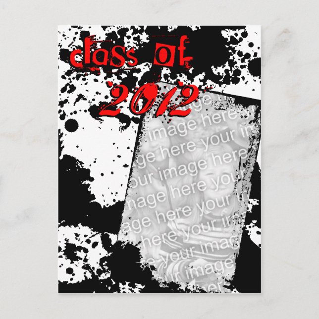 Grunge grad-Klasse 2012 Postkarte (Vorderseite)