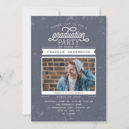 Grunge Graduation Party Einladung mit Foto