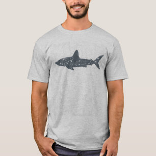 Grunge-Grau schwimmender Hai T-Shirt