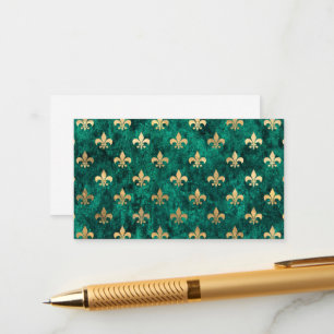 Grunge Green Velvet Lilie Mardi Gras Begleitkarte