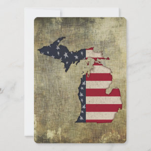 Grunge Grußkarte Americana Michigan Karte
