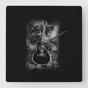 Grunge Guitar Graphic Guitarist Rock Musician Jazz Quadratische Wanduhr