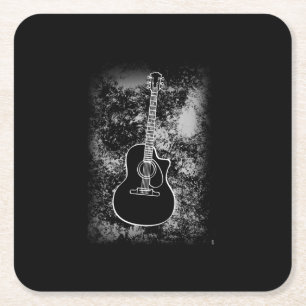 Grunge Guitar Graphic Guitarist Rock Musician Jazz Rechteckiger Pappuntersetzer