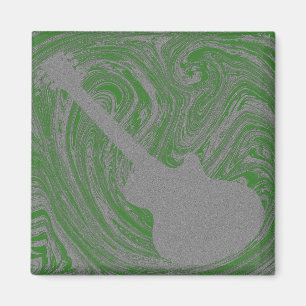 Grunge Guitar Magnet, grün Magnet