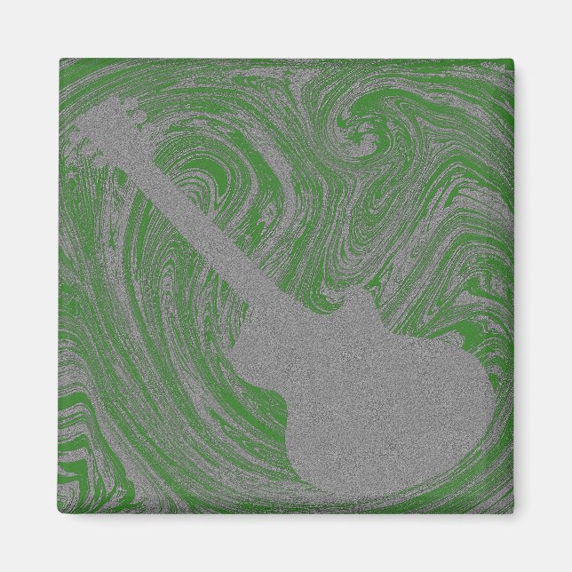 Grunge Guitar Magnet, grün Magnet (Vorne)