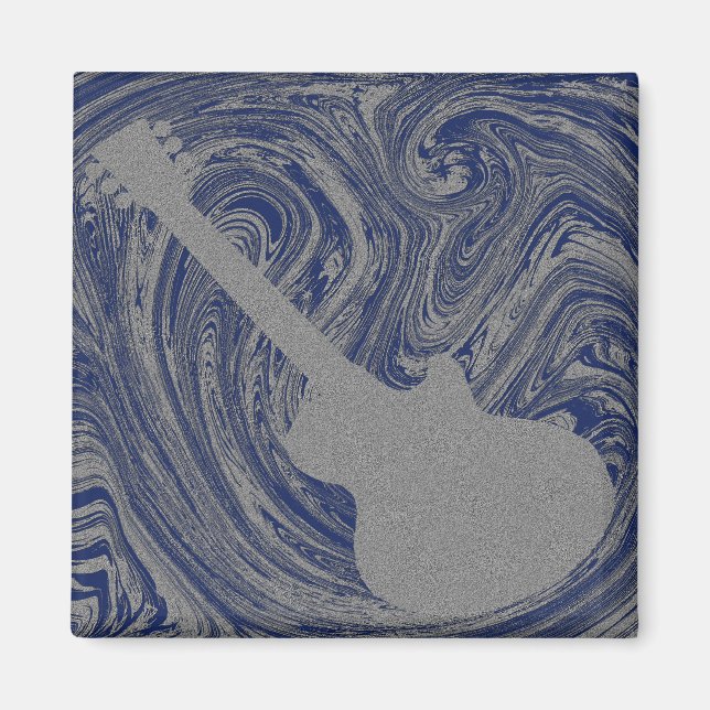 Grunge Guitar Magnet, Royal Blue Magnet (Vorne)