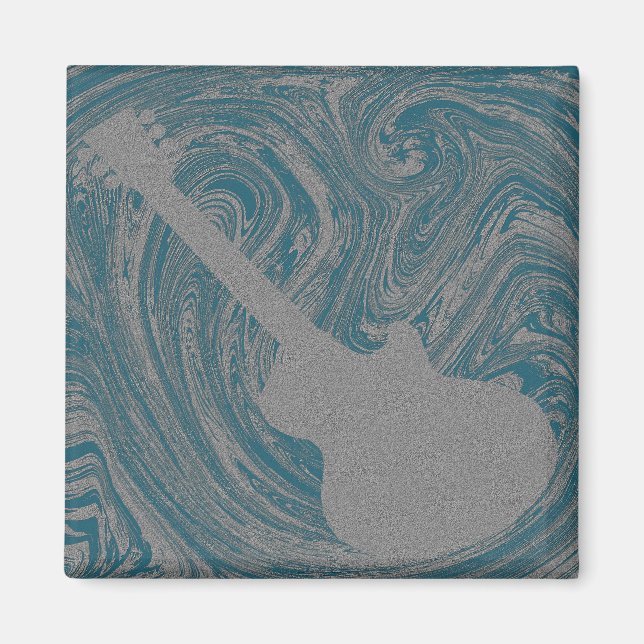 Grunge Guitar Magnet, Türkis Magnet (Vorne)