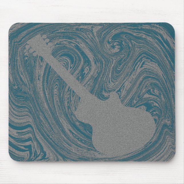 Grunge Guitar Mousepad, Türkis Mousepad (Vorne)