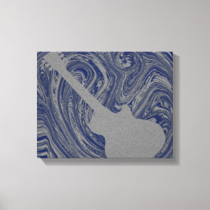 Grunge Guitar Wirbel Canvas Print, blau Leinwanddruck