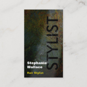 Grunge-Haar-Stylist-Geschäfts-Karten-Schwarz-Gelb Visitenkarte