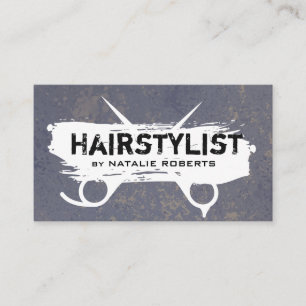 Grunge-Haarstylist-Schere Visitenkarte