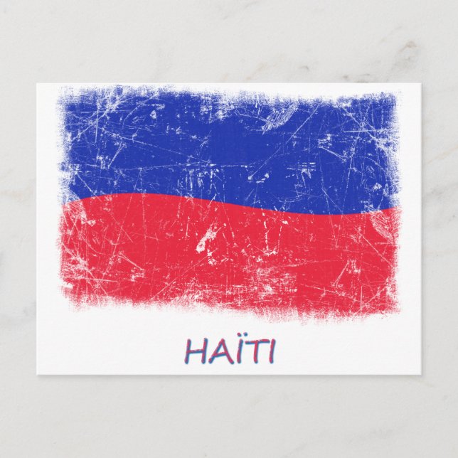 Grunge Haiti Flag Postkarte (Vorderseite)
