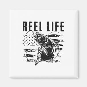 Grunge-Haken-Amerikanische-Flagge-Angler-Merch. Fi Magnet