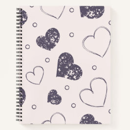 Grunge Hearts Spiral Notebooks Notizbuch