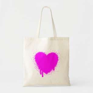 Grunge Herz - Magenta Tragetasche