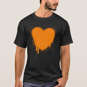 Grunge Herz - Orange T-Shirt