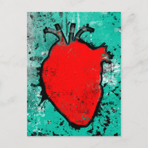 Grunge-Herz Postkarte