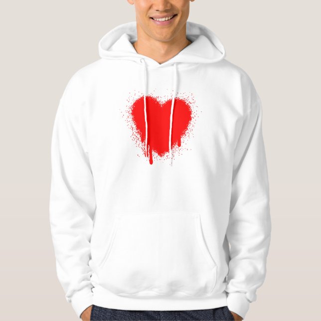 Grunge Herz - Rot Hoodie (Vorderseite)
