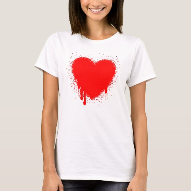 Grunge Herz - Rot T-Shirt (Vorderseite)