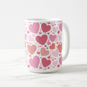 Grunge Herz Schatten von Rosa Kaffeetasse