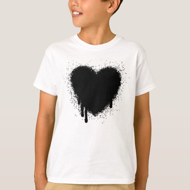 Grunge Herz - Schwarz T-Shirt (Vorderseite)