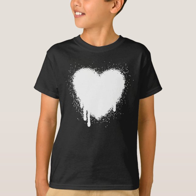 Grunge Herz - Weiß T-Shirt (Vorderseite)