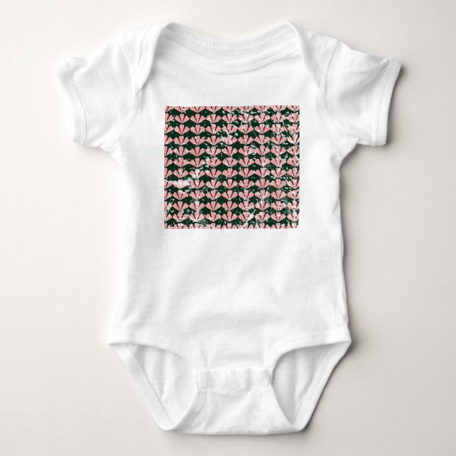 Grunge Herzen und Blume Muster. Baby Strampler (Vorderseite)