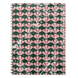 Grunge Herzen und Blume Muster. Notizblock