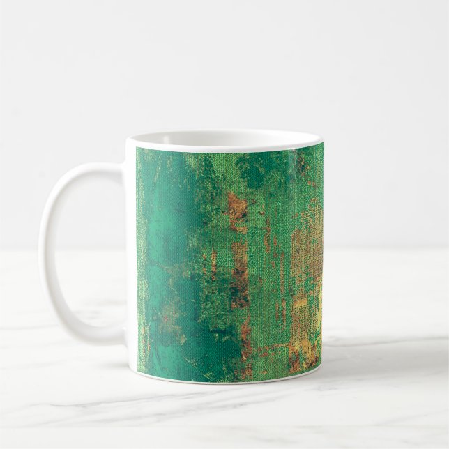 Grunge Hintergrund mit Vintagem Grafikdesign Kaffeetasse (Links)