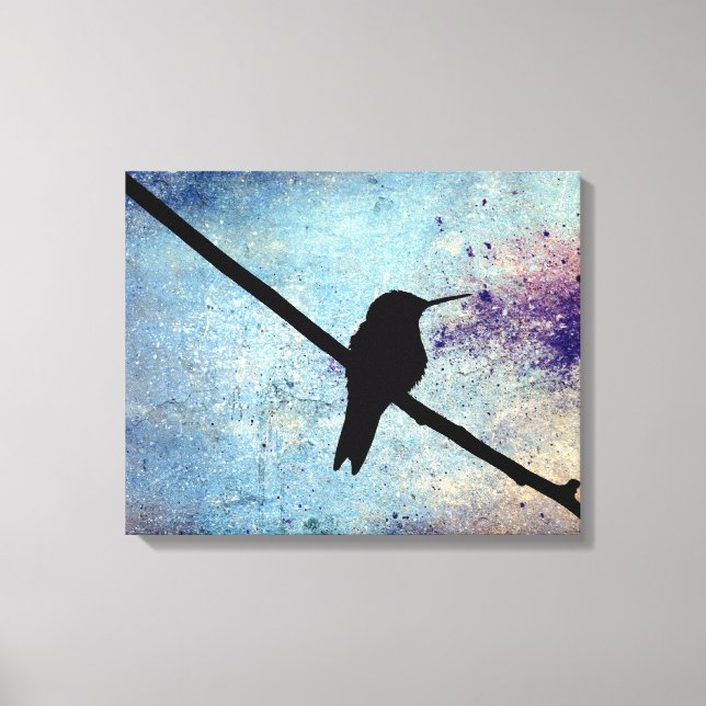 Grunge Hummingbird Leinwanddruck (Vorderseite)