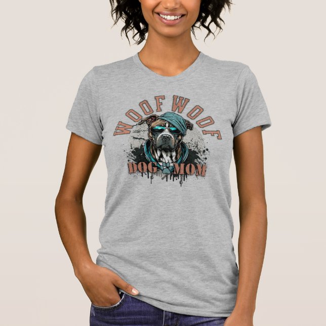 Grunge Hund Mama T-Shirt (Vorderseite)