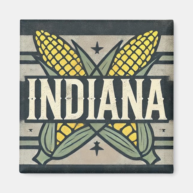 Grunge Indiana Corn Magnet (Vorne)