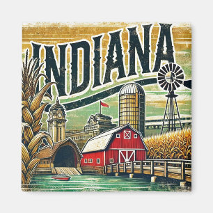 Grunge Indiana Magnet