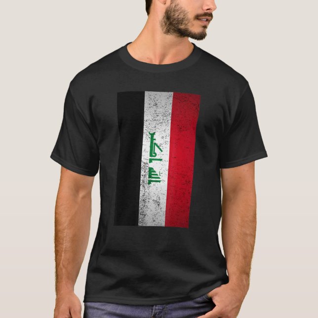 Grunge Irak Flag Retro Nahost Arabisch Kurdisch T-Shirt (Vorderseite)