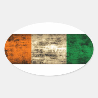 Grunge Irish Flag Ovaler Aufkleber