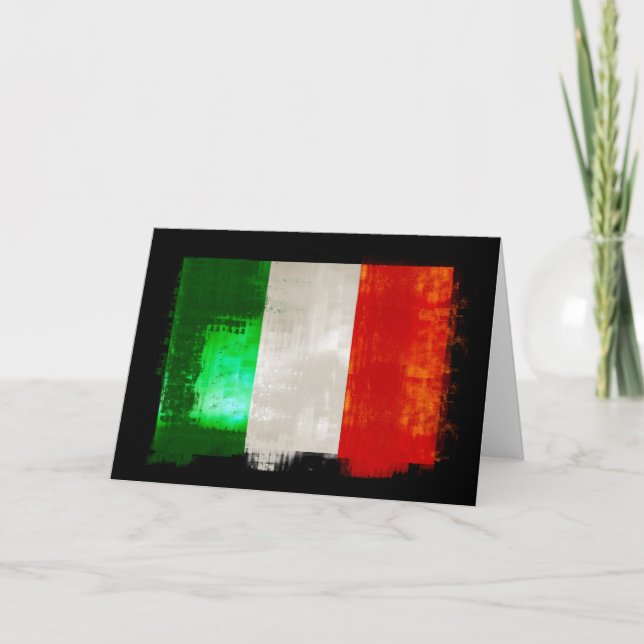 Grunge Italia-Flagge für Italiener - Forza Karte (Vorderseite)