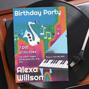 Grunge Jazz Music Geburtstag Einladung