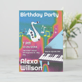 Grunge Jazz Music Geburtstag Einladung