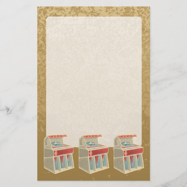 Grunge Jukebox Briefpapier (Vorderseite)