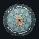 Grunge Jukebox Dart Board Dartscheibe<br><div class="desc">Grunge Retro Jukebox auf schlammigem,  blauen Hintergrund. Zwei benutzerdefinierte Textbereiche.</div>