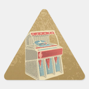 Grunge Jukebox Dreieckiger Aufkleber