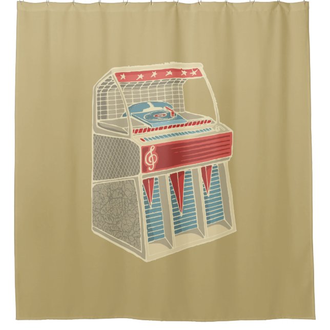 Grunge Jukebox Duschvorhang (Vorderseite)