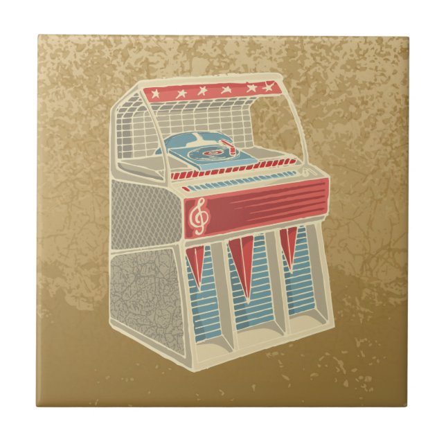 Grunge Jukebox Fliese (Vorderseite)