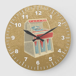 Grunge Jukebox Große Wanduhr